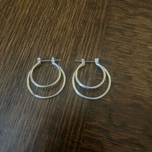 SOLD | silver double hoop earrings